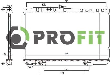 Радіатор охолодження двигуна profit 1740-0262