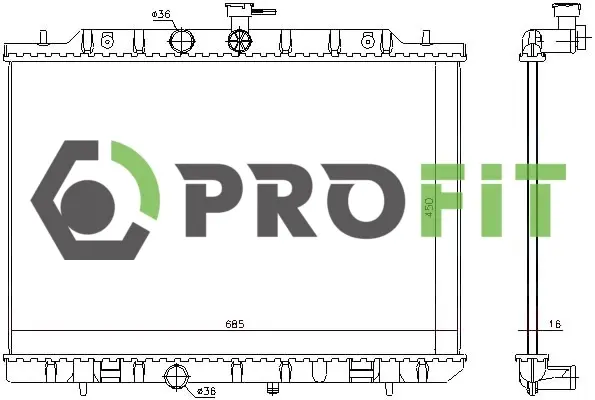 Радиатор охлаждения двигателя PROFIT 17400264