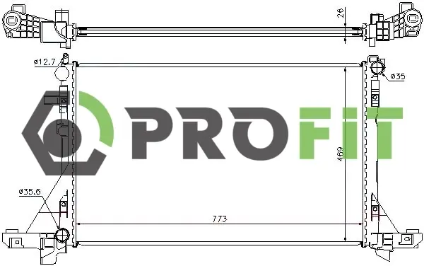 Радиатор охлаждения двигателя PROFIT 17400265