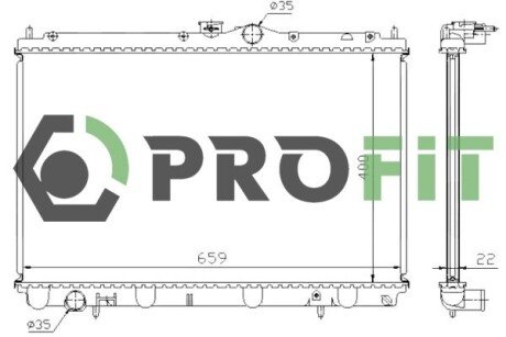Радіатор охолодження двигуна profit 17400282 на Митсубиси Carisma