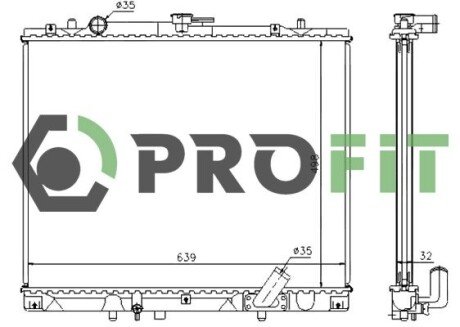 Радіатор охолодження двигуна profit 17400284 на Митсубиси L200