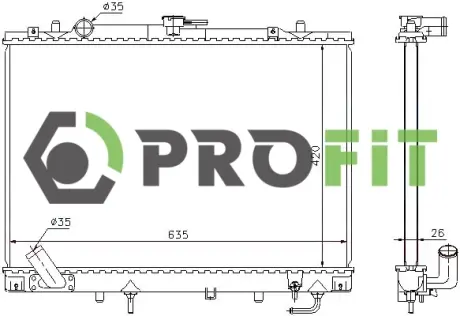 Радиатор охлаждения двигателя PROFIT 17400285
