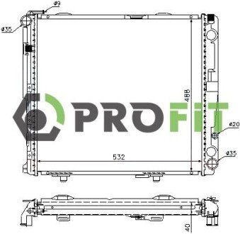 Радіатор охолодження двигуна profit 17400321