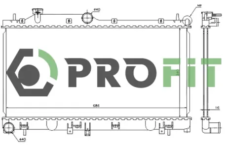 Радіатор охолодження двигуна PROFIT 1740-0351