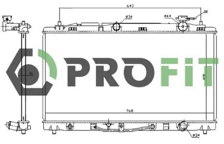Радіатор охолодження двигуна PROFIT 17400402