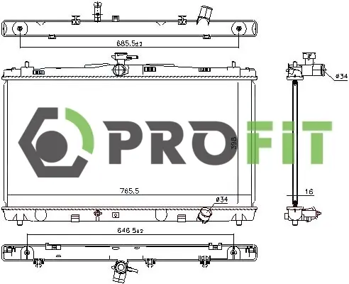 Радіатор охолодження двигуна PROFIT 17400412 (фото 1)
