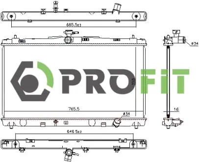 Радіатор охолодження двигуна PROFIT 17400412