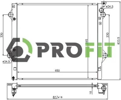 Радіатор охолодження двигуна PROFIT 17400413