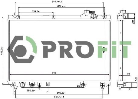 Радіатор охолодження двигуна profit 17400424