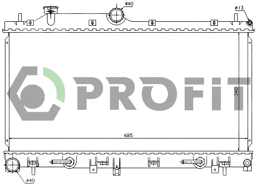 Радіатор охолодження двигуна PROFIT PR2910A2 (фото 1)