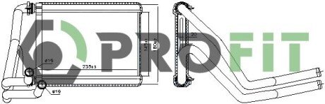 Радіатор пічки (опалювача) profit 17600149