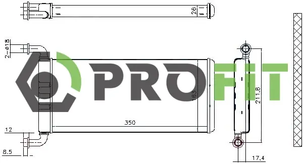 Радіатор пічки PROFIT 17600307