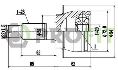 ШРКШ зі змазкою в комплекті profit 27101843