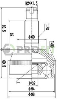 Шрус (граната) внутренний-наружный profit 27101284