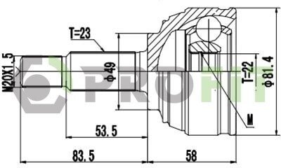 Шрус (граната) внутренний-наружный profit 27101443