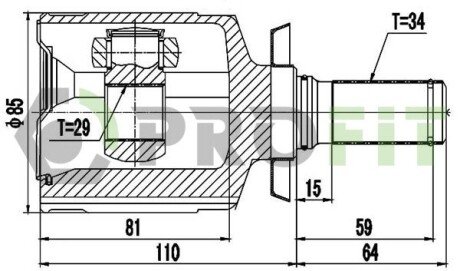 Шрус (граната) внутрішній-зовнішній profit 28102053
