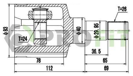 Шрус (граната) внутрішній-зовнішній profit 28102056