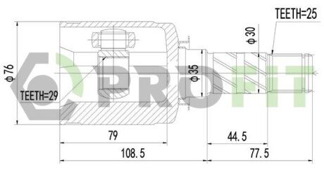 Шрус (граната) внутрішній-зовнішній profit 28102085
