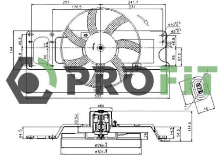 Вентилятор охолодження радіатора profit 1850-0015