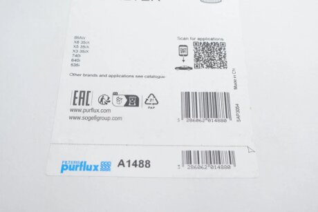 Фильтр воздушный purflux A1488