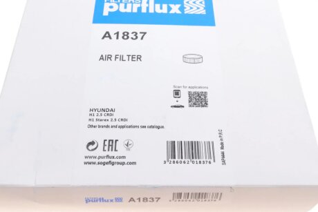 Фильтр воздушный purflux A1837