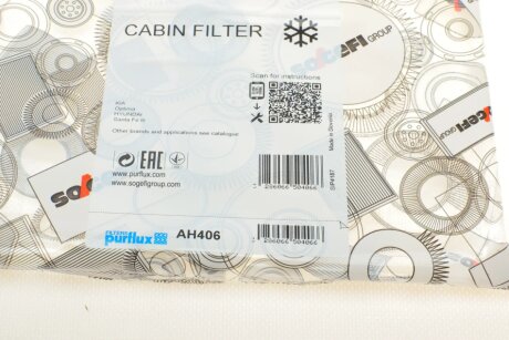 Фильтр салона purflux AH406