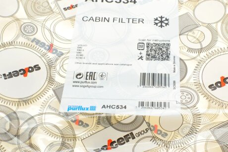 Фильтр салона purflux AHC534