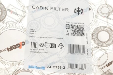 Фільтр салону purflux AHC7362
