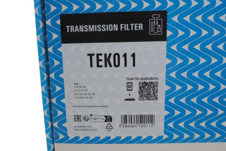 AUDI Фільтр АКПП + прокладка A4 Allroad B8 (8KH) 2.0 TDI quattro 09-, A5 (8T3) 1.8-3.2 07- purflux TEK011