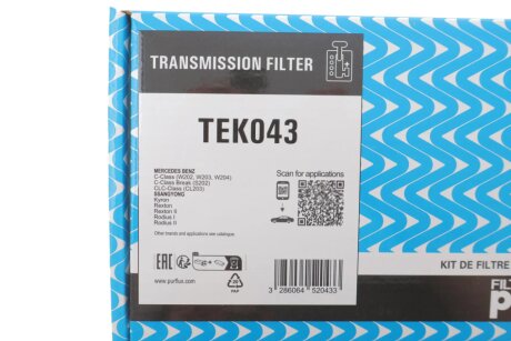 Фільтр в АКПП Sprinter 96>12 /VIANO (компл.) purflux TEK043