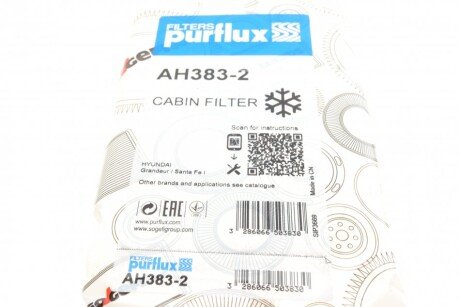 Фильтр салона purflux AH383-2