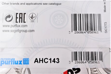 Фільтр салону purflux AHC143