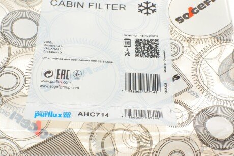 Фильтр салона purflux AHC714