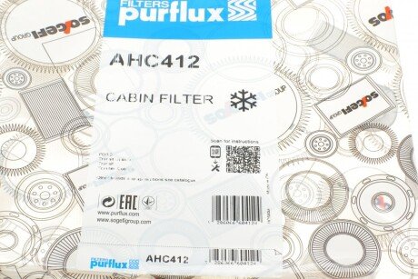 Фильтр салонный purflux AHC412