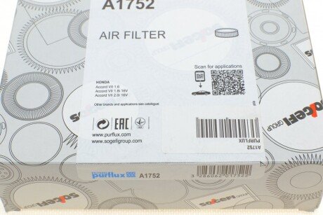 Фильтр воздушный purflux A1752