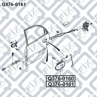 Ручка двері ззаду зовнішня ліва q-FIX Q3760161