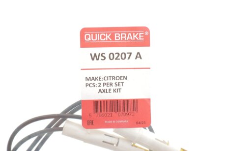 Датчик зносу гальмівних колодок quick Brake WS0207A