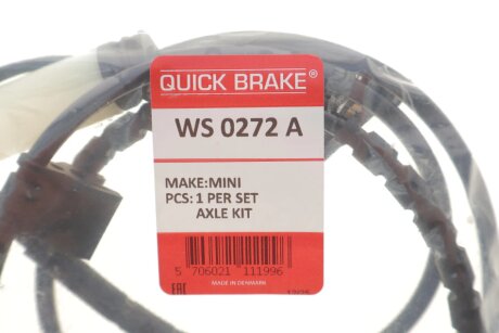 Датчик зносу,гальм.колодки quick Brake WS0272A