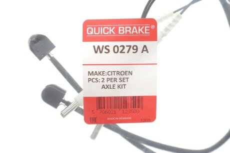 Датчик зносу,гальм.колодки quick Brake WS0279A