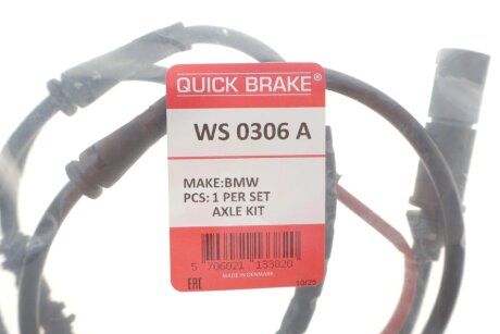 Датчик зносу,гальм.колодки quick Brake WS0306A