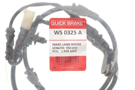 Датчик зносу,гальм.колодки quick Brake WS0325A