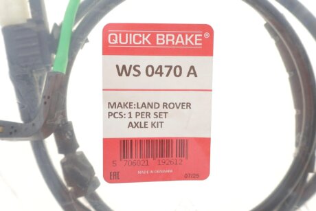 Датчик зносу,гальм.колодки quick Brake WS0470A