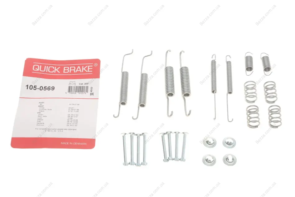 Монтажный комплект зад. барабанных колодок AUDI A2 00-05, 80 78-86 SEAT Toledo 91-99, Ibiza 93-99, Quick Brake 1050569 (фото 1)