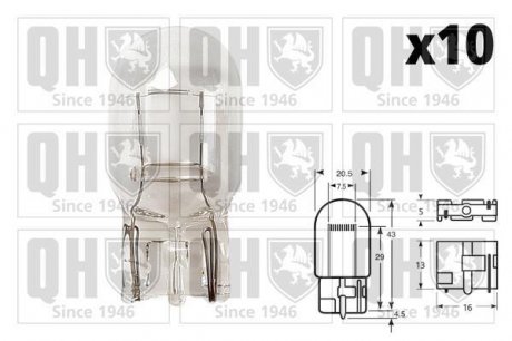 Автолампа W21W 12V 21W W3x16d quinton Hazell QBL582 на Ниссан Х (икс) трейл т32