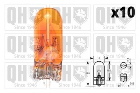 Автолампа WY5W 12V 5W W2,1x9,5 оранжева quinton Hazell QBL501A на Рено Megane