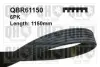 Ремiнь клиновий 6PK#1150 quinton hazell QBR61150