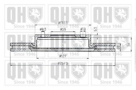 Вентилируемый тормозной диск quinton Hazell BDC4674