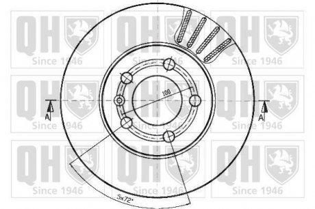 Вентилируемый тормозной диск quinton Hazell BDC4764