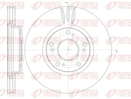 REMSA HONDA диск гальмівний передн. ACCORD VI (CK, CG, CH, CF, CL) 2.3 (CL3, S86) 01-03 Remsa 6985.10