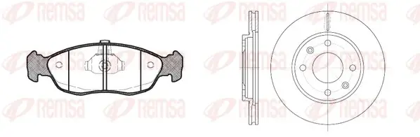 REMSA PEUGEOT К-кт гальм. колодки + диски 106 II (1A_, 1C_) 1.1 i 97-01, CITROEN SAXO (S0, S1) 1.5 D 96-03 remsa 8461.02